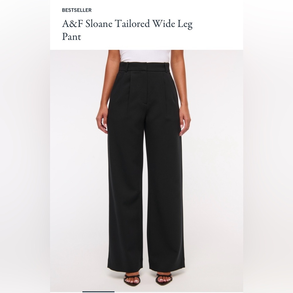 Abercrombie & Fitch Sloane Tailored Wide Leg Pant - Black